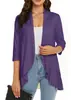 Roupas Femininas Europeias e Americanas Transfronteiriças Estação Independente da Amazon Outono Novo Cardigan de Cor Sólida Jaqueta Manga Sete Babados Top