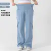 Jeans Cargo Sueltos de Cintura Alta para Mujer, Estilo Nuevo Europeo y Americano, Adelgazantes, Levanta Glúteos, Transpirables, Adecuados para Uso al Aire Libre, Pantalones Casuales de Tallas Grandes