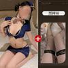Lencería sexy sexy con abertura y encaje libre, mono de corte bajo, uniforme de mujer, pasión, tentación.