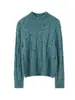 Suéter 100% cachemira pura para mujer, nuevo estilo otoño e invierno, jersey de punto trenzado con cuello redondo, corte holgado, color liso, manga larga, camiseta básica
