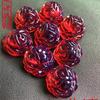 Âmbar Cera de Abelha Flor de Rosa Olho de Peixe Pingente Pé Pequeno Estilo Pixiu Pedra Preciosa Artesanal