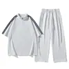 Camiseta de manga corta para hombre Verano Ins Marca de moda Guapo Versátil Traje deportivo Conjunto de colocación casual Ropa superior Ropa para hombre
