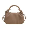 Bolso de Mano Plisado a Rayas de Personalidad Única para Mujer Moda Versátil Bolso Cuadrado Pequeño 2025 Nuevo Bolso de Hombro Simple