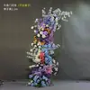 Adereços de Casamento: Arco Floral em Forma de Chifre, Cenário de Palco, Painel Curvo Pronto para Casamento ao Ar Livre