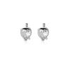 Ganjia S925 aretes de botón de fresa de plata esterlina lujo ligero de alta calidad con incrustaciones de diamantes aretes de fruta dulces lindos simples combinan con todo