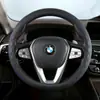 Suministro puntual de cubierta para volante de coche, repujado, línea de color a juego, cubierta para manija de coche, soporte de cubierta para manija de cuero, pedido de uno
