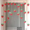 Cortina de porta de morango puro com divisória de vento pendurada estilo princesa para sala de casamento quarto cortina de quebra para casa meninas coração cortina de porta