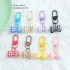 Llavero Creativo de Cuadros Dopamina con Lazo Colgante de Joyería DIY Adorno Versátil para Bolso Ropa Regalo Pequeño