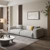 Sofá em Bloco de Tofu com Fileira Reta Combinação Sofá Simples Moderno Sala de Estar de Apartamento Pequeno Estilo Creme Sofá de Tecido Tecnológico Celebridade da Internet