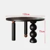 Mesa de Jantar e Cadeiras Simples Francesas de Madeira Maciça Preta Estilo Nórdico Meio do Século Mesa de Jantar Semi-Oval tipo Ilha Contra a Parede Mesa Longa Criativa