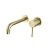 Ventas Directas de Fábrica de Artículos Sanitarios Tengbang, Grifo para Lavabo de Cobre de Alta Calidad Empotrado en Pared, Grifo para Lavabo de Proyecto Hotelero, Acabado Cepillado
