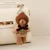 Gorro de Ganchillo de Lana Dongdaemun de Corea del Sur Llavero con Colgante de Oso Lindo Colgante de Bolsa de Dibujos Animados Regalo para Pareja