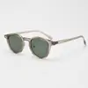 Novos Óculos de Sol Redondos Retro Modernos Transfronteiriços para Mulheres, Armações Fashion com Tachas, Óculos de Sol Franceses com Proteção UV para Homens