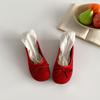 Zapatos Planos Rojos Franceses Ligeros de Moda Estilo Retro con Boca Baja para Mujer Verano 2025 Nuevo Estilo con Falda Zapatos Mary Jane para Mujer