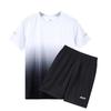Nova Camiseta Esportiva Slim Fit Cor Gradiente Secagem Rápida Esportiva Masculina Manga Curta Seda Gelo Esportiva Casual Meia Manga