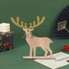 Decoraciones navideñas transfronterizas adornos de ciervos navideños de madera ensamblados diseño de ambiente navideño pequeños adornos de escritorio al por mayor