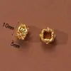 Accesorios Antiguos Vietnamitas de Oro de Arena Alta Retención de Color Cuentas Espaciadoras Colgante de Zirconio Incrustado de Durazno Cadena de Extensión para Pulsera y Collar Joyería DIY
