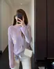 Suéter de malha macia, resistente, estilo coreano, com lantejoulas, curto, para mulheres, novo para outono e inverno 26 H090305