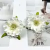 Flores de peonía artificiales de núcleo blanco, horquilla floral para el cabello DIY, materiales de arte floral, decoración del hogar, arreglos de pared de flores, adornos pequeños