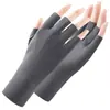 Guantes de Protección Solar para Mujer con Dedos Medios Descubiertos Guantes Finos Transpirables Antideslizantes para Mujer con Protección Ultravioleta para Conducir y Montar