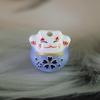 Gato de la suerte cerdo adornos de nudo chino de cerámica joyería vintage Hanfu estilo japonés aretes colgante accesorios hechos a mano DIY