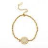 Pulsera popular de titanio y acero estilo ins, moderna, versátil, corazón, mariposa, estrella, geométrica, de acero inoxidable, joyería para la mano