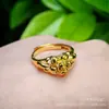 Anel de Ouro de Areia Vietnamita Imitação para Mulheres, Anel de Flor de Carro de Amor, Anel de Abertura Feminino, Ajustável, Presente para Transmissão ao Vivo, Atacado
