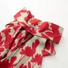 Conjunto de Dos Piezas para Mujer Ins Transfronterizo Europeo y Americano 2026 Nueva Moda Elegante con Top Estampado sin Mangas de Cuello Halter y Falda tipo Pastel