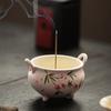 Quemador de Incienso de Flor de Durazno Pintado a Mano para Hogar Interior Quemador de Aromaterapia de Cerámica Base de Sándalo Madera de Agar Adornos para Quemador de Incienso Accesorios para Ceremonia del Té