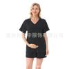 Maternidad Verano Moda Suelta Casual Lactancia Top Pantalones Cortos Dos Piezas Hogar Luna Ropa Tallas Grandes Transfronterizo