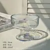 Bol de postre de moda con alto valor estético, copa de cristal para uso doméstico, adecuado para helado, pudín, tazón de frutas, taza de yogur