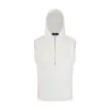 Chaleco sin mangas de punto acanalado liso estilo minimalista con capucha y media cremallera para hombre, verano nuevo, holgado, transparente, mujer