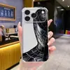 Popular en el comercio exterior, funda negra de media cara de Spider-Man para iPhone 16, funda transparente suave a prueba de golpes para iPhone 17 15pm