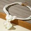 Joyería de Estilo Europeo y Americano, Diseño Único de Nudo con Elementos de Hoja, Estrella de Mar y Concha, Collar Exagerado, Collar Sencillo con Colgante de Cordón
