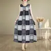 Estilo Novo de Verão para Mães de Meia-Idade Camisola de Algodão e Seda de Alta Qualidade Roupa de Casa Feminina Vestido Regata de Viscose para Usar por Cima
