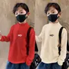Y2138 # Camiseta Térmica de Base Masculina Outono e Inverno Quente Meia-Gola Alta Infantil para Crianças Maiores