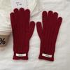 Guantes de punto para mujer, invierno 2024, nuevos guantes de lana cálidos sin dedos para ciclismo al aire libre con pantalla táctil, de color puro, para estudiantes
