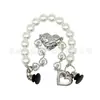 Zuecos de estilo lujoso transfronterizos, con pedrería brillante, adornos de flor de perla y cadena en forma de corazón, accesorios de hebilla de metal desmontables para zapatos