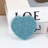 Espejo de Maquillaje en Forma de Corazón, Espejo Pequeño Plegable, Pequeño Regalo Promocional, Mayoreo, Logo en Bolsa, Espejo Portátil, Color Dorado