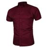Comércio exterior transfronteiriço verão nova moda masculina multicolorida camisa masculina negócios moda 6 cores casual camisa de manga curta