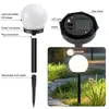 Luz de Paisaje para Patio Exterior Solar Recargable Impermeable Bola Blanca Luz de Ambiente Iluminación de Jardín Luz Decorativa de Enchufe de Piso