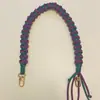 Fabricante Correa de Hombro para Bolso de Cuerda de Poliéster con Patrón Geométrico Rayado de Colores Correa para Bolso de Axila Reemplazo Cruzado Retro Europeo y Americano