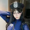 Chapéu Retrô Azul Marinho Estilo Britânico Cos Uniforme de Policial Boina Octogonal Chapéu Feminino Chapéu de Inverno Feminino de Marinheiro