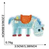 Patche Bordado Desenho Animado Autoadesivo Divertido e Fofo Cavalo Pequeno Ano do Cavalo Patche Decoração Acessórios para Roupas Capa de Celular Patche de Tecido