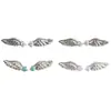 Alas de Ángel F136 Aleación de Titanio Incrustadas con Circonita 5A Alas Pendientes Dobles para Piercing Oreja Hueso de la Oreja Clavos Titanio G23 Joyería para Piercing