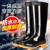 Botas de lluvia engrosadas, zapatos de agua para hombre de caña alta, caña larga, caña media, caña baja, caña corta, zapatos de goma antideslizantes, forrados con lana de cordero