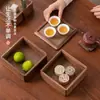 Bandeja de Frutas Secas de Madera con Tapa, Aspecto de Alta Gama, para Sala de Estar Uso Doméstico, Caja de Pasteles Lunares de Alto Valor Estético, Caja de Té de Lujo Ligero, Caja de Frutas Secas, Lujo Ligero