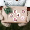 500 Piezas/Rollo Pegatinas Navideñas Rosas 2.5cm Pegatinas de Papá Noel Extraíbles Impermeables Redondas Decorativas