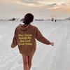 Suéter con forro polar para mujer, sudadera con capucha estampada con letras lisas y bolsillo tipo canguro, con cordón ajustable, muy vendido en el extranjero
