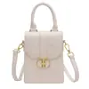 Elegante Bolso Pequeño 2023 Primavera y Verano Nuevo Bolso de Mujer con Estampado de Piedra Popular Bolso Cruzado Portátil Bolso Cuadrado Pequeño Bolso para Teléfono Móvil